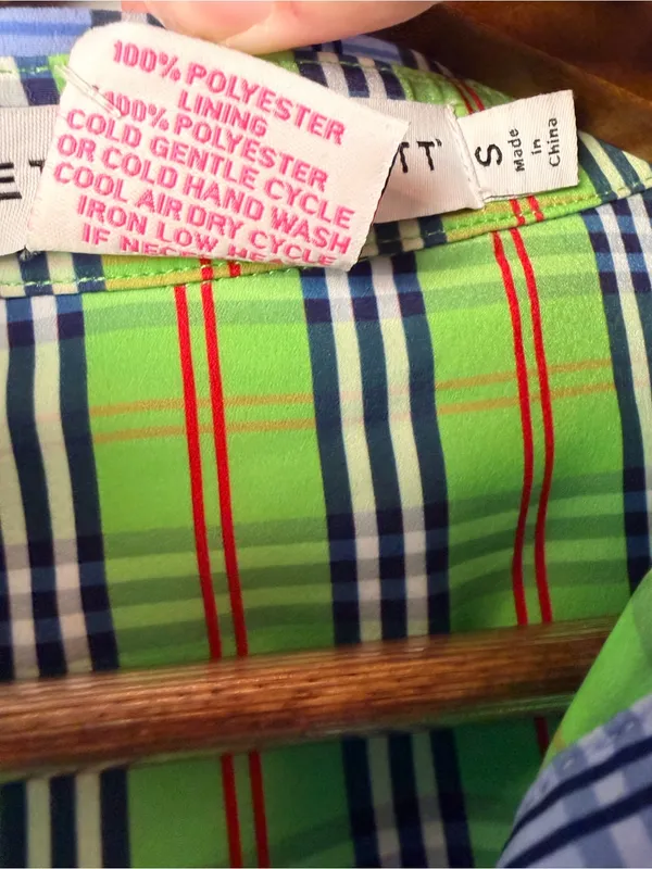 New Gretchen Scott Breezy Blouson Dress in periwinkle blue plaid size small - Image 5