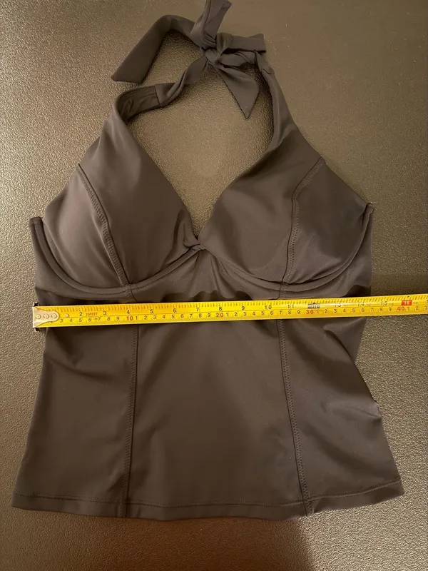 Athleta Plunge Halter Tankini‎ Top in Black 36 D/DD - Image 4
