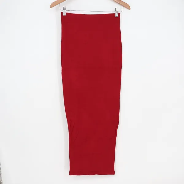 Naked Wardrobe Red High Waisted Bodycon Maxi Skirt Size M - Image 2