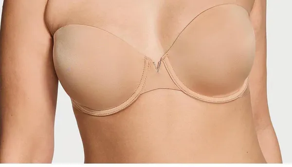 VICTORIAS SECRET Illusions Lightly Lined Smooth Strapless Bra sz 32DD/ in fair condition - Image 4