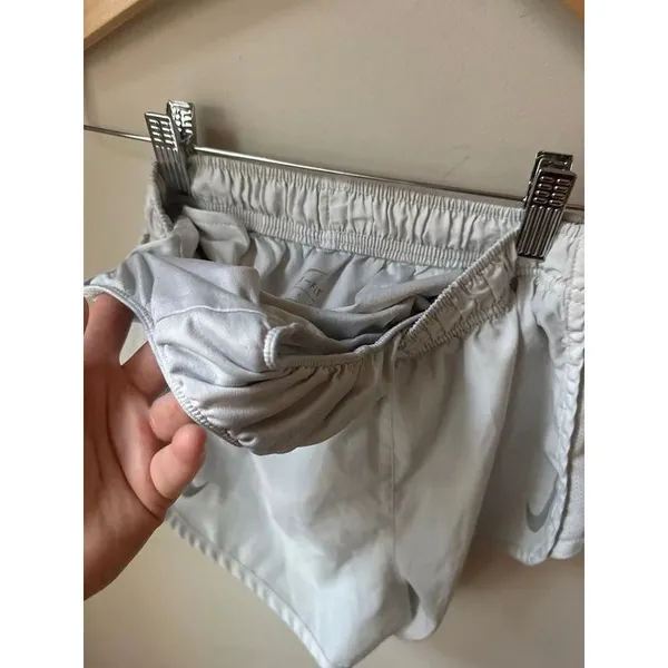 Nike Dri-FIT Tempo Running Shorts White Gray - Image 4