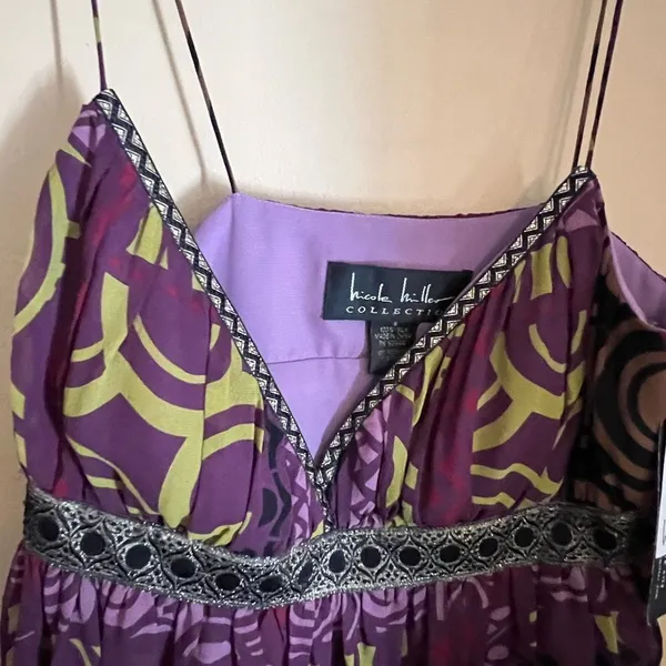 NWT nicole miller silk purple dress‎ 4 - Image 5