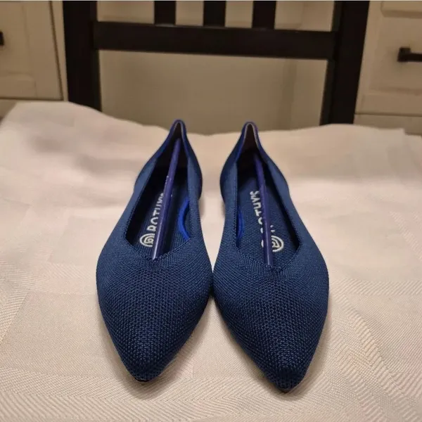 NWOB Rothy' The Point In Maritime Navy Flats Shoes - Image 3