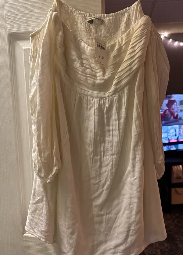 Abercrombie Dress White Mini Linen - Image 9