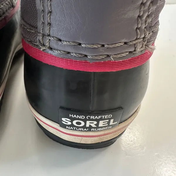 Sorel Waterproof Winter‎ Snow Boots Faux Fur Trim Lace Up Gray Pink Women Size 5 - Image 7