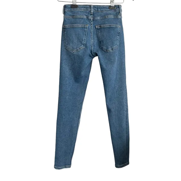 Zara Women Jeans 2 Blue Skinny Leg Mid Rise Minimalistic Sustainable Casual‎ Y2K - Image 3