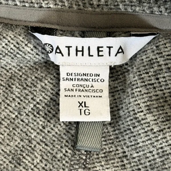 Athleta Stroll Fleece Full Zip‎ Jacket Heathered Grey XL Mock Neck Activewear - Image 7
