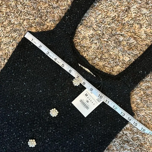 NWT Zara Thread Dress Black Medium Sparkle - Image 6
