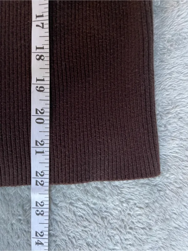 Lauren Ralph Lauren Ribbed Brown Turtleneck Sweater XL minimalist fall classic - Image 7