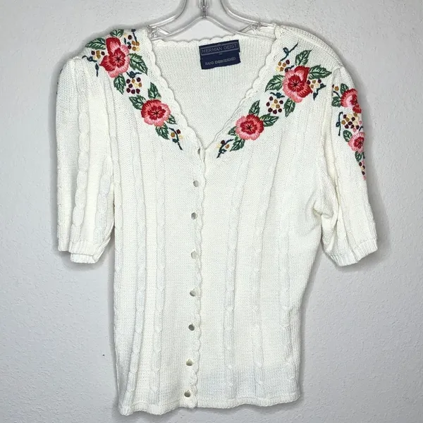 Vintage Herman Geist‎ Hand Embroidered Sweater - Image 2