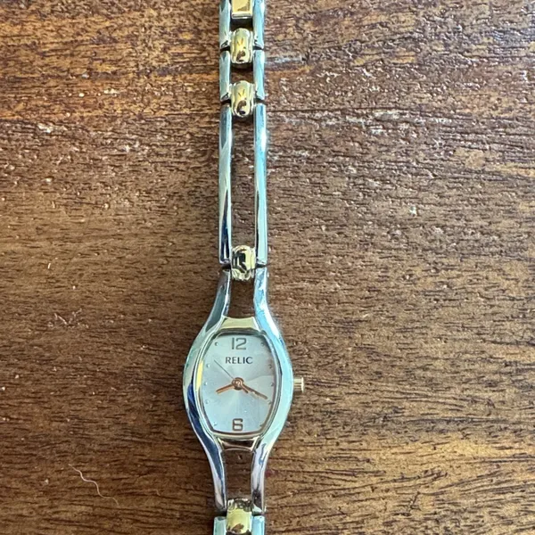 Relic Two-Tone Watch with Red Watch box Box EUC - Image 3