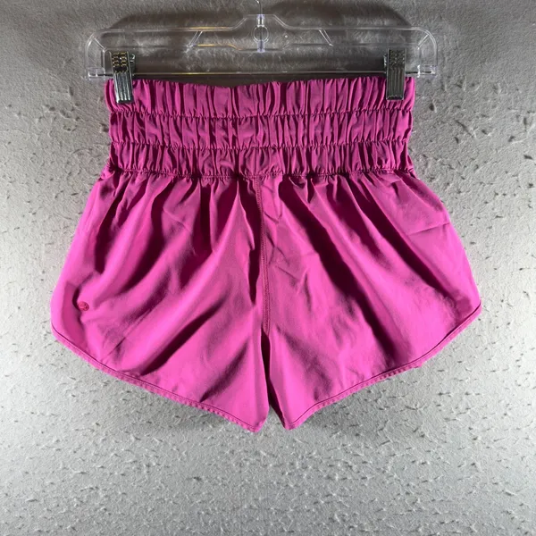 108 | CRZ YOGA High Waisted Smocked Running Shorts Pink Women XS - Image 2