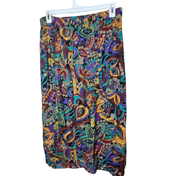 EXPOSÉ Skirt Womens Size Small Paisley Maxi ALine‎ Pleated Vintage USA Boho - Image 4