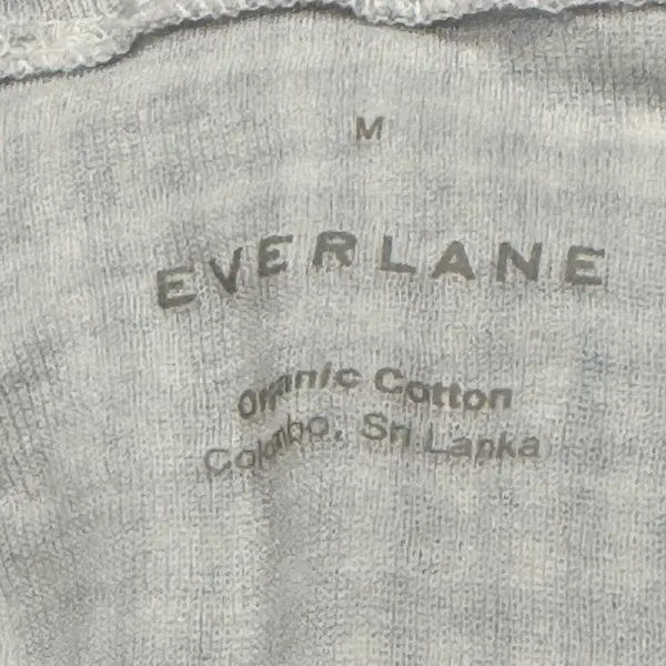 Everlane Blue White Gingham Checkered Long Sleeve Mockneck Top Women’s Medium - Image 3