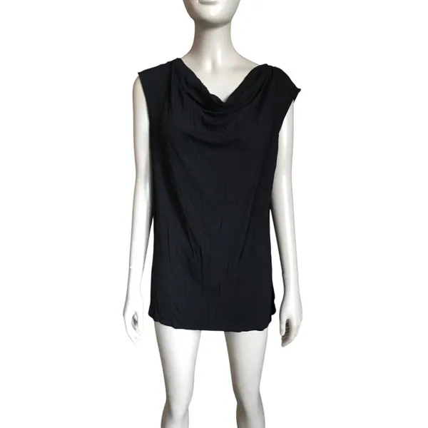 White House | Black Market Black Scoop Neck Short Sleeve Top - Image 2