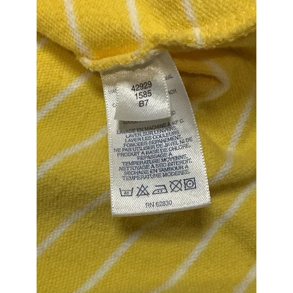 Vintage Lands' End‎ Direct Merchant Yellow White Stripe Button Down Shirt Small - Image 8