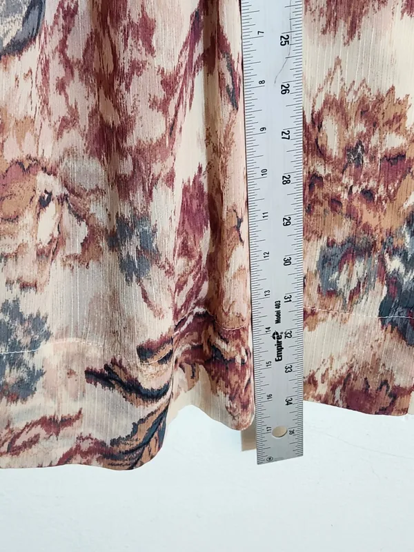 H&M Long Sleeve Pink and Cream Floral Mini Dress Size XS Wedding Guest Dress - Image 7