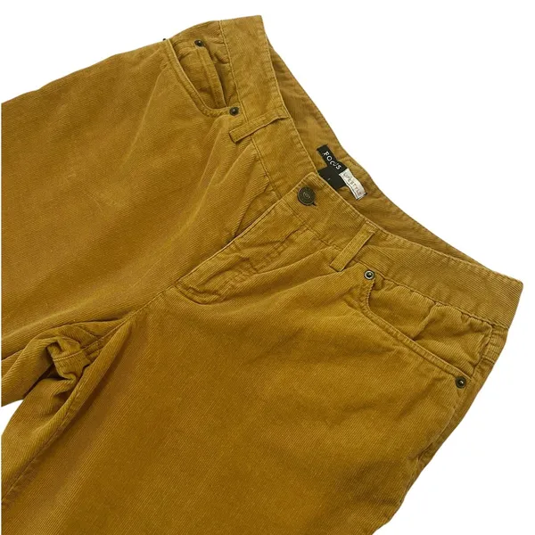 Focus Lifestyle Mustard Yellow Corduroy Wide Leg Flare Pants 70s Boho Retro - Image 2
