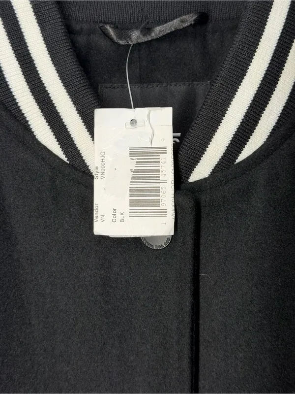 NEW Vans Piper Stadium Vest Black Wool Blend Varsity Bomber‎ Preppy Streetwear - Image 7