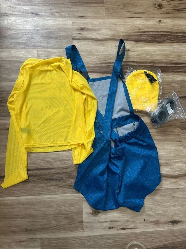 Dolls Kill blue overalls playful henchmen XL minion Costume - Image 3