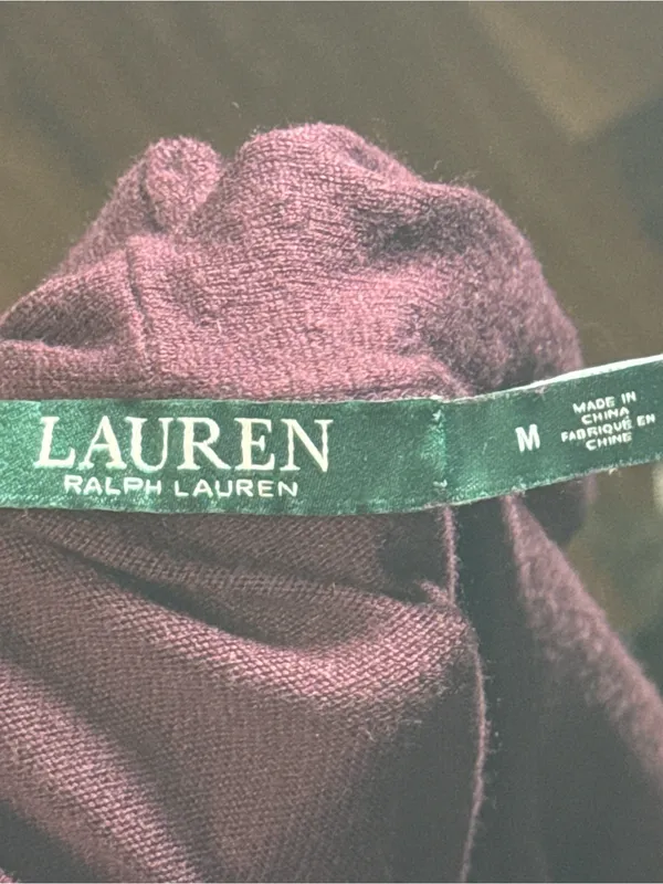 Lauren Ralph Lauren Women's size M Ruffle-Trim marron sweater - Image 4