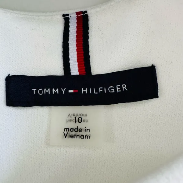 Tommy Hilfiger Black, White, and Tan Mini Dress - Image 6