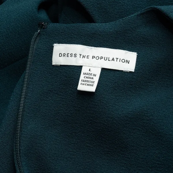 Dress the‎ Population - Catalina Crepe V-Neck Sleeveless A-Line Dress - Image 4