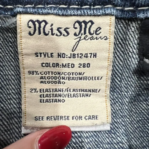 Miss Me Size 27 Boyfriend Shorts Mid Rise Cuff Stretch Rhinestone Stud Pockets - Image 11