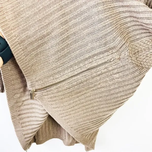 New York & Company Brown Tan Ribbed Sweater‎ Top XL - Image 6