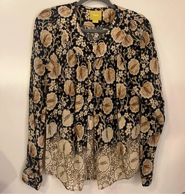 Maeve by Anthropologie Orli floral ombré blouse - Image 3