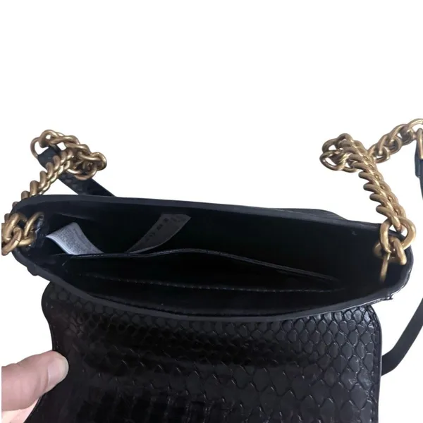Zara Black Metal Buckle City Bag Faux Leather Top Handle & Crossbody Strap - Image 8