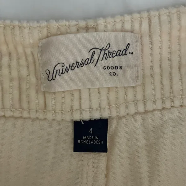 Universal Threads Cream Corduroy Wide Leg Pants High Rise Beige Size 4 NEW - Image 4