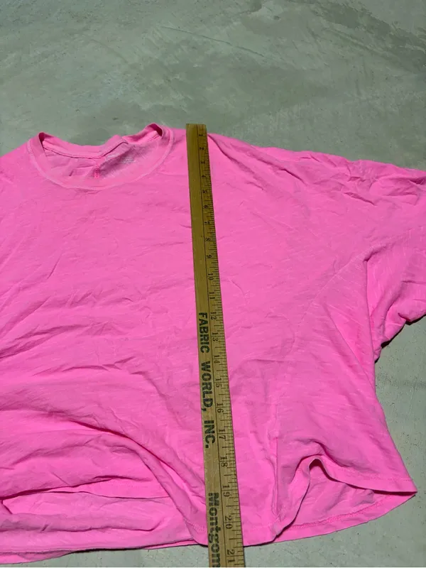 aerie Bright Pink Oversized Crew Tee small - Image 5