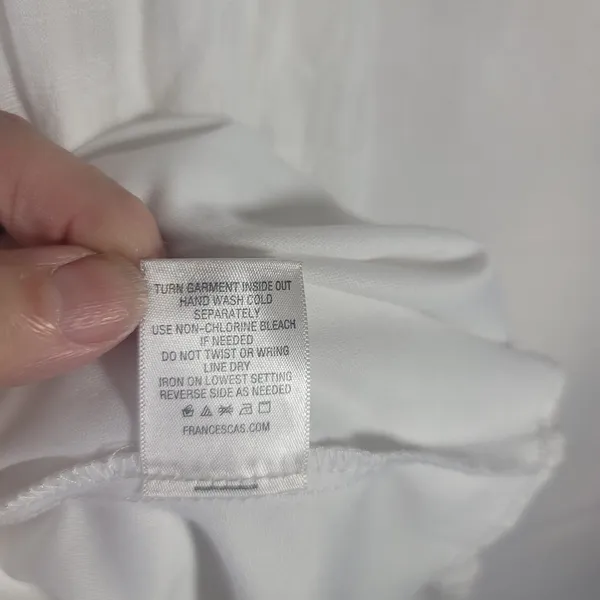 Mi Ami Francescas White Tiered Boho Gauzy Mini Dress Floral Embroidered Size XXS - Image 5