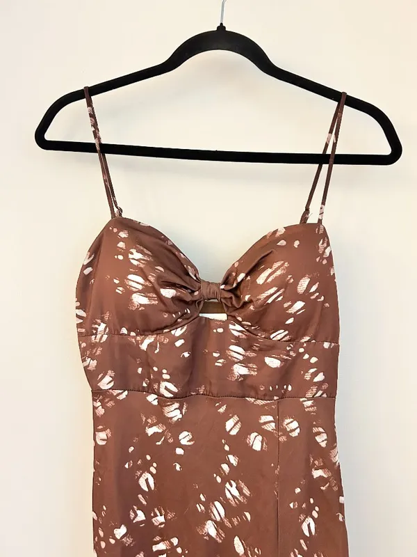Hello Molly Gimme Whiplash Bustier Midi Dress Brown Party Cocktail Summer Size 4 - Image 5