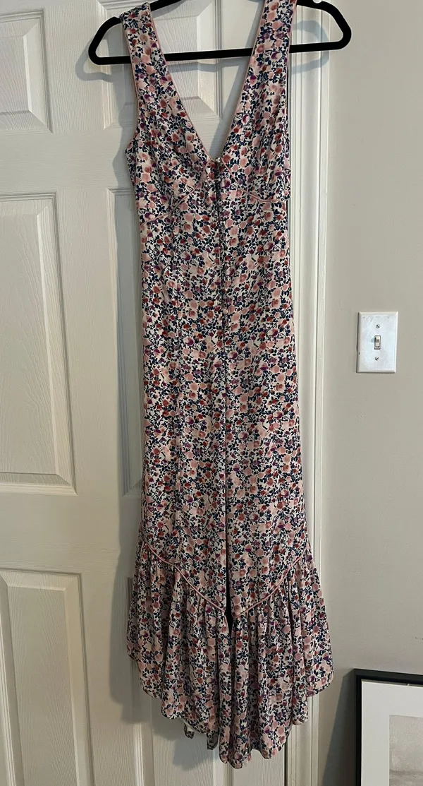 Lulus Make it Beautiful Cream Floral Print Ruffled Tie-Back Jumpsuit - Image 3
