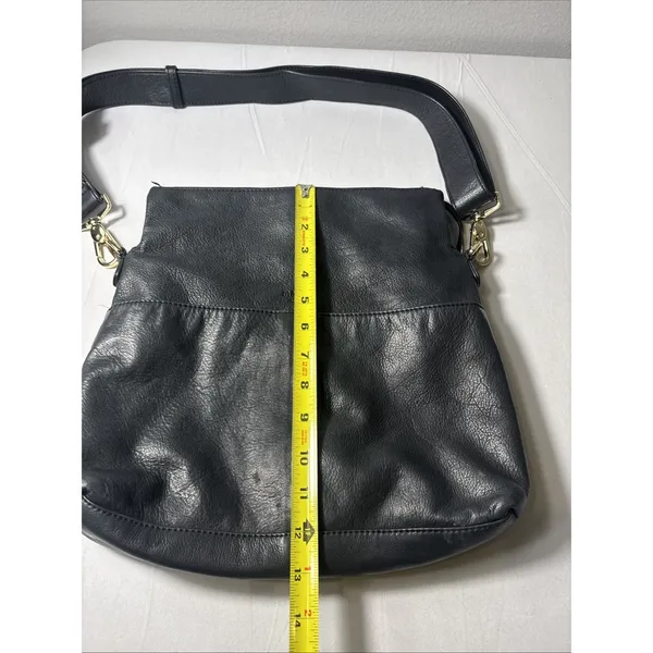 Margot Soft Black Genuine Leather Handbag Crossbody Purse Adjustable Strap - Image 12