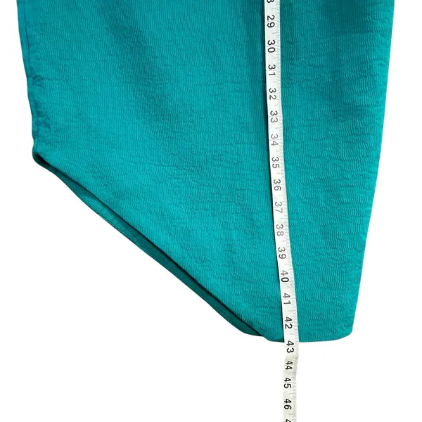 C/MEO Collective Star Lesson Dress Womens S Green Asymmetric Halter Textured‎ - Image 10