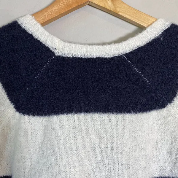 Anthropologie Sita Murt Long Sleeve Striped Wool Sweater Women Small Black White - Image 10