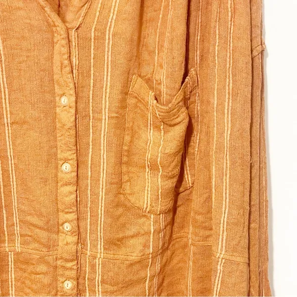 Free People Womens Size Medium Cozy Nights Blouse Orange Medium Soft Shirt - Image 2