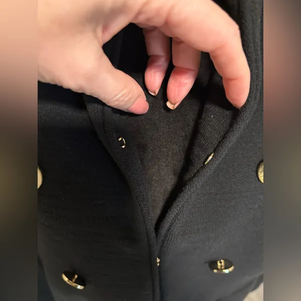 NWT DKNY Black Military Blazer Jacket Double-Breasted Gold Button Stand Collar - Image 13