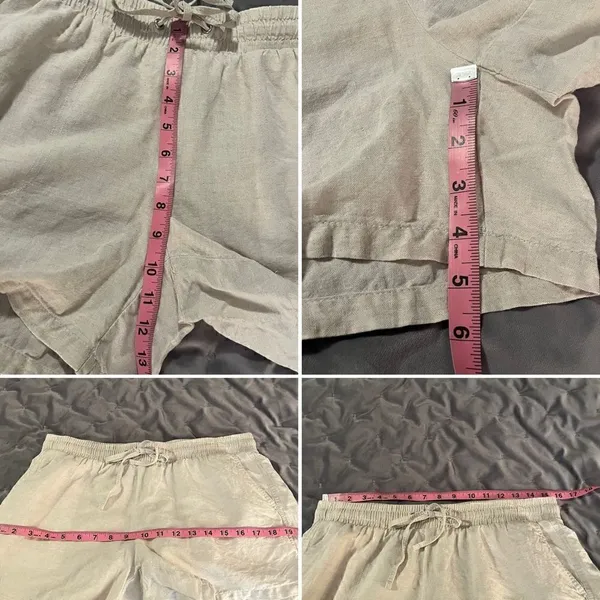 Amazon Essentials Women's 4.5" Inseam Drawstring Linen Blend Short M Tan Size M - Image 8