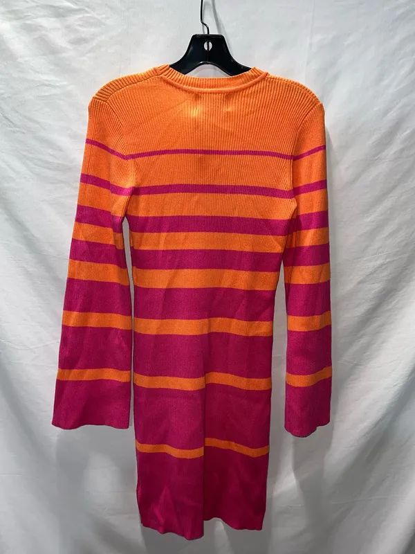 Striped Orange and Fuchsia Knit on‎ Dress flared sleeves small - Image 5
