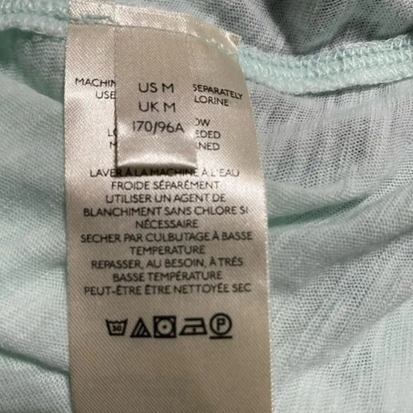 Free‎ People Caroline Iced Aqua Long Sleeve Shirred Turtleneck Top Size M NWT - Image 9