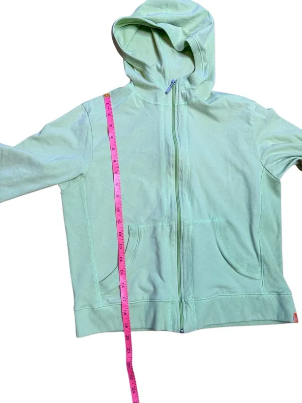 Lucy Lime Green Zip Up Light Weight Hoodie Medium - Image 3
