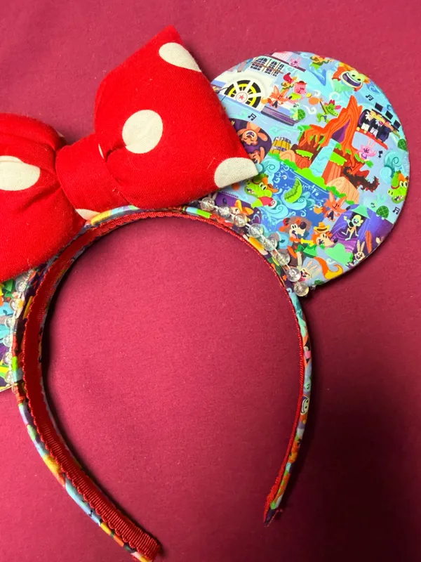 Disney Parks Splash Mountain Minnie Mouse Red Polka Dot Puffy Bow Headband - Image 3