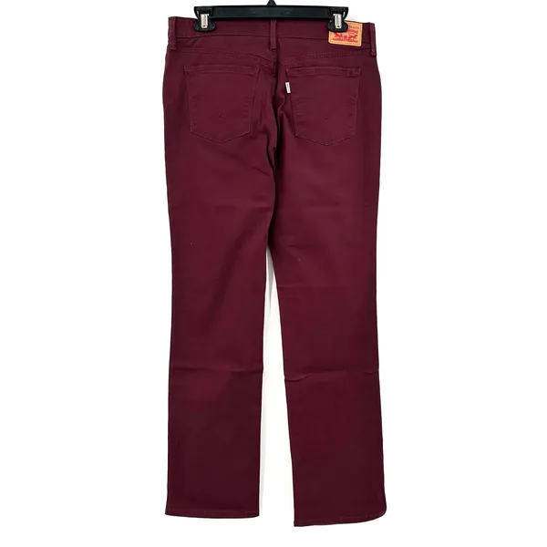 Levi's Size 29 505 Straight Leg Pants Burgundy Maroon Purple Color Five‎ Pocket - Image 2