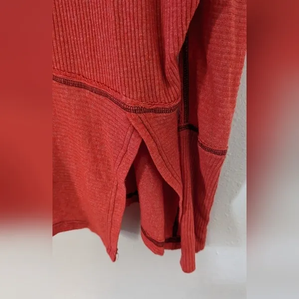 Free People Top XS Cherry Coral‎ We The Free Londontown Thermal Oversized - Image 9