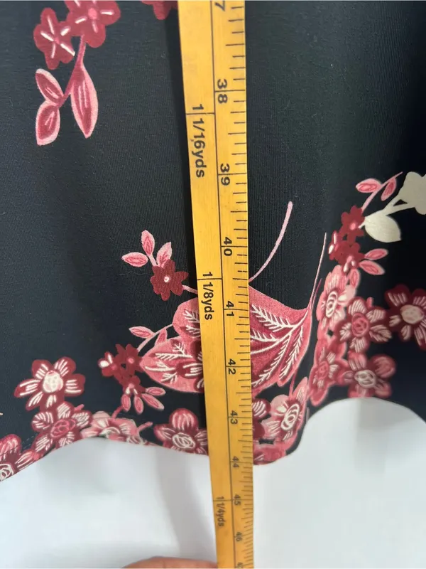 J.Jill Wearever Floral Stretch Knit Midi Dress Black Pink Size S - Image 10