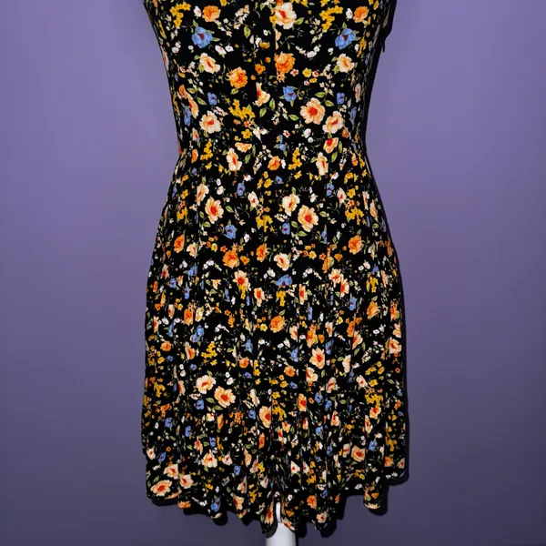 NWT Boutique Black Floral Mini Dress - Image 6